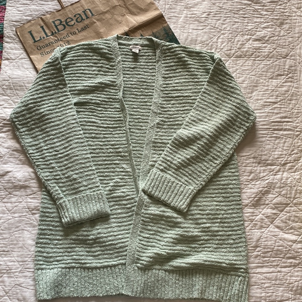 LL Bean Midweight Cotton Slub Cardigan